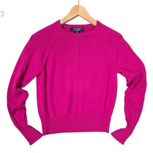 El Daws Cashmere Sweater Womens Small Pink Good Crew Neck Raglan